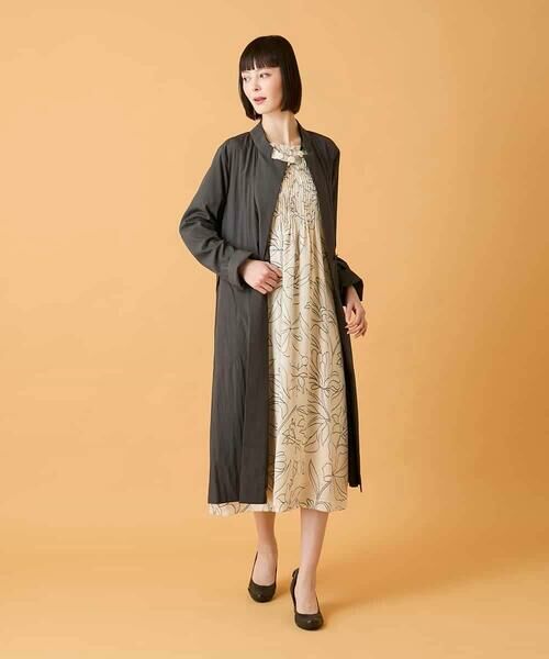 HIROKO BIS GRANDE / ヒロコビス グランデ その他アウター | 【大きいサイズ】ドレープワッシャーロング丈コート | 詳細14