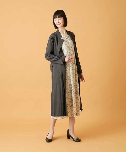 HIROKO BIS GRANDE / ヒロコビス グランデ その他アウター | 【大きいサイズ】ドレープワッシャーロング丈コート | 詳細15