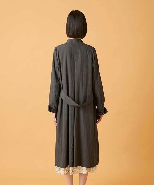 HIROKO BIS GRANDE / ヒロコビス グランデ その他アウター | 【大きいサイズ】ドレープワッシャーロング丈コート | 詳細9