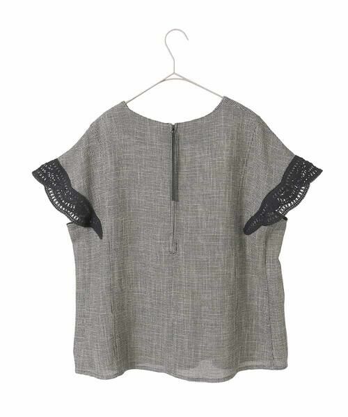 HIROKO BIS GRANDE / ヒロコビス グランデ シャツ・ブラウス | 【大きいサイズ】ツイーディーメッシュプルオーバーブラウス | 詳細1