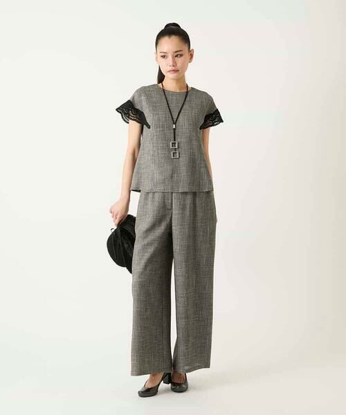 HIROKO BIS GRANDE / ヒロコビス グランデ シャツ・ブラウス | 【大きいサイズ】ツイーディーメッシュプルオーバーブラウス | 詳細11