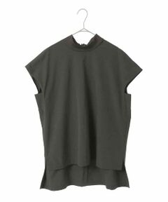 HIROKO BIS GRANDE / ヒロコビス グランデ カットソー | 【大きいサイズ】リブネックフレンチスリーブプルオーバー