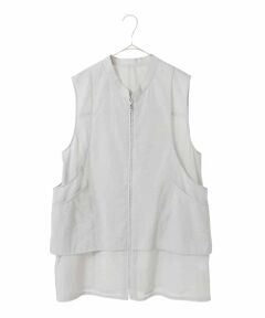 HIROKO BIS GRANDE / ヒロコビス グランデ ベスト | 【大きいサイズ】レイヤード風デザインジレ