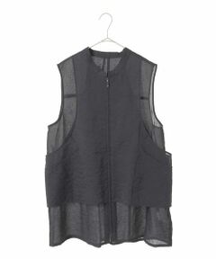 HIROKO BIS GRANDE / ヒロコビス グランデ ベスト | 【大きいサイズ】レイヤード風デザインジレ