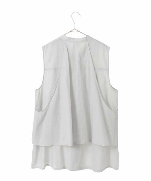 HIROKO BIS GRANDE / ヒロコビス グランデ ベスト | 【大きいサイズ】レイヤード風デザインジレ | 詳細1