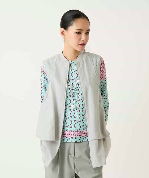 HIROKO BIS GRANDE / ヒロコビス グランデ ベスト | 【大きいサイズ】レイヤード風デザインジレ | 詳細10