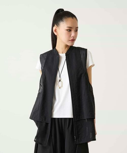 HIROKO BIS GRANDE / ヒロコビス グランデ ベスト | 【大きいサイズ】レイヤード風デザインジレ | 詳細6
