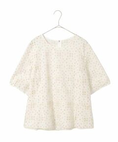 HIROKO BIS GRANDE / ヒロコビス グランデ シャツ・ブラウス | 【大きいサイズ】アイレット刺繍タックヘムブラウス