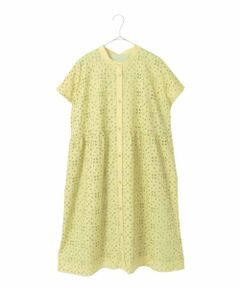 HIROKO BIS GRANDE / ヒロコビス グランデ チュニック | 【大きいサイズ】アイレット刺繍フレンチスリーブチュニックブラウス