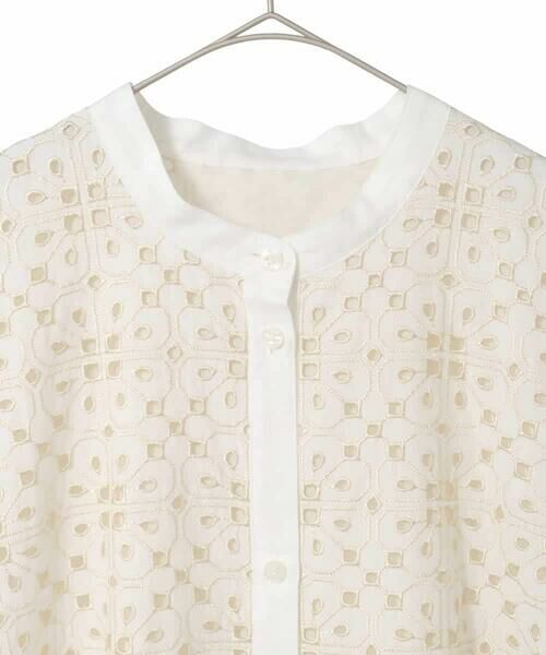 HIROKO BIS GRANDE / ヒロコビス グランデ チュニック | 【大きいサイズ】アイレット刺繍フレンチスリーブチュニックブラウス | 詳細2