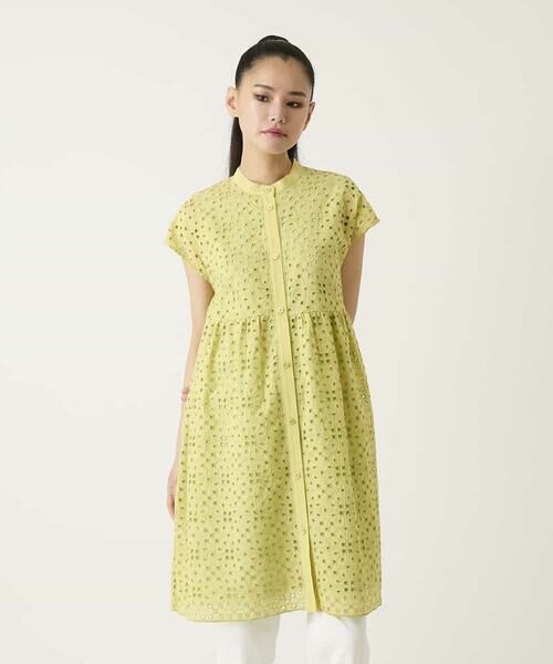 HIROKO BIS GRANDE / ヒロコビス グランデ チュニック | 【大きいサイズ】アイレット刺繍フレンチスリーブチュニックブラウス | 詳細6