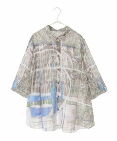 HIROKO BIS GRANDE / ヒロコビス グランデ シャツ・ブラウス | 【大きいサイズ】アートプリントオーガンジーブラウス