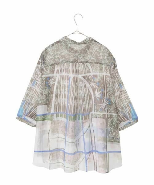 HIROKO BIS GRANDE / ヒロコビス グランデ シャツ・ブラウス | 【大きいサイズ】アートプリントオーガンジーブラウス | 詳細1