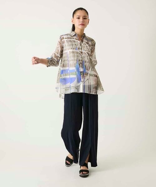 HIROKO BIS GRANDE / ヒロコビス グランデ シャツ・ブラウス | 【大きいサイズ】アートプリントオーガンジーブラウス | 詳細10