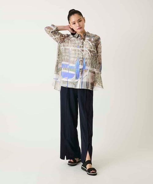 HIROKO BIS GRANDE / ヒロコビス グランデ シャツ・ブラウス | 【大きいサイズ】アートプリントオーガンジーブラウス | 詳細11
