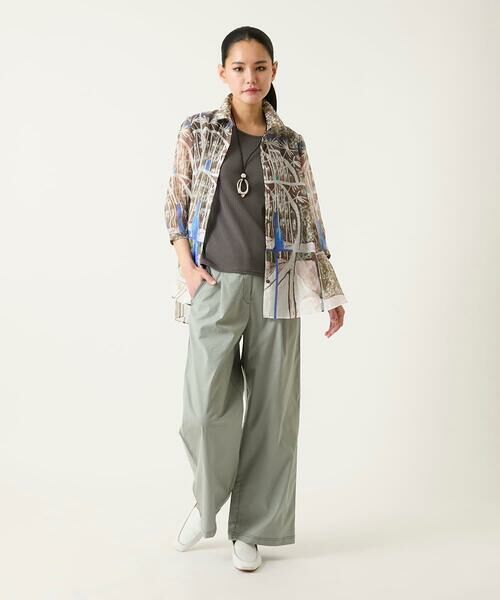 HIROKO BIS GRANDE / ヒロコビス グランデ シャツ・ブラウス | 【大きいサイズ】アートプリントオーガンジーブラウス /洗濯機で洗える | 詳細12