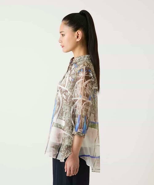 HIROKO BIS GRANDE / ヒロコビス グランデ シャツ・ブラウス | 【大きいサイズ】アートプリントオーガンジーブラウス | 詳細7