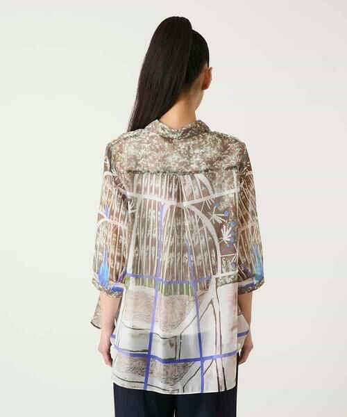 HIROKO BIS GRANDE / ヒロコビス グランデ シャツ・ブラウス | 【大きいサイズ】アートプリントオーガンジーブラウス | 詳細8