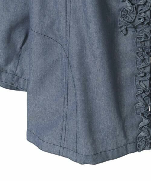 HIROKO BIS GRANDE / ヒロコビス グランデ シャツ・ブラウス | 【大きいサイズ】フリルアクセントダンガリーブラウス | 詳細5