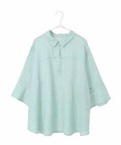 HIROKO BIS GRANDE / ヒロコビス グランデ シャツ・ブラウス | 【大きいサイズ】フレアスリーブ麻ブラウス