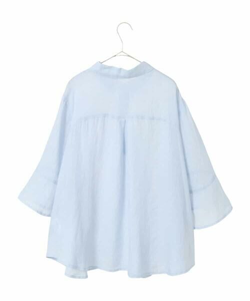 HIROKO BIS GRANDE / ヒロコビス グランデ シャツ・ブラウス | 【大きいサイズ】フレアスリーブ麻ブラウス | 詳細1