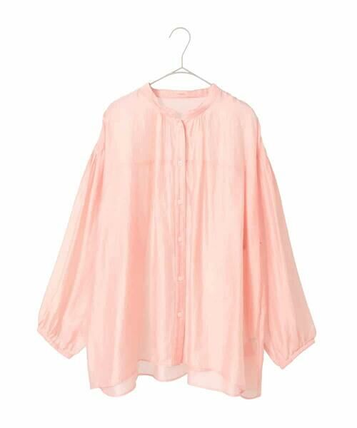 HIROKO BIS GRANDE / ヒロコビス グランデ シャツ・ブラウス | 【大きいサイズ】コードストライプシアーブラウス（ピンク）