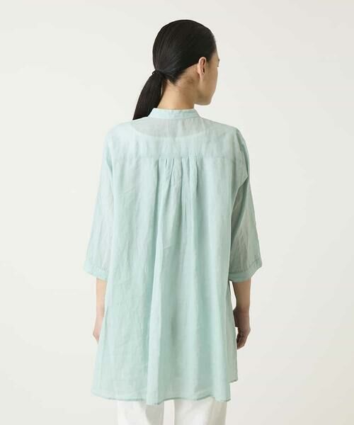 HIROKO BIS GRANDE / ヒロコビス グランデ チュニック | 【大きいサイズ】ピンタックフレア麻ブラウス | 詳細10
