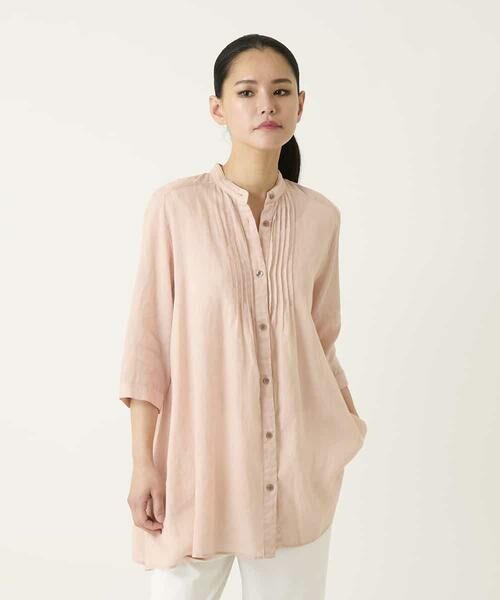 HIROKO BIS GRANDE / ヒロコビス グランデ チュニック | 【大きいサイズ】ピンタックフレア麻ブラウス | 詳細15