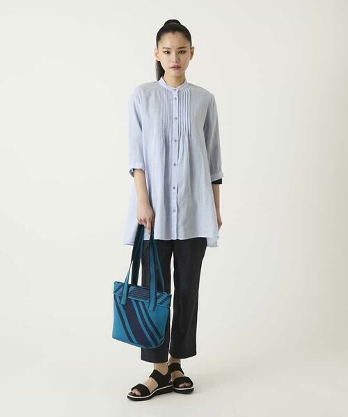HIROKO BIS GRANDE / ヒロコビス グランデ チュニック | 【大きいサイズ】ピンタックフレア麻ブラウス | 詳細21