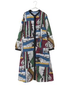 HIROKO BIS GRANDE / ヒロコビス グランデ ロング・マキシ丈ワンピース | 【大きいサイズ】アートパネルデザインプリントワンピース