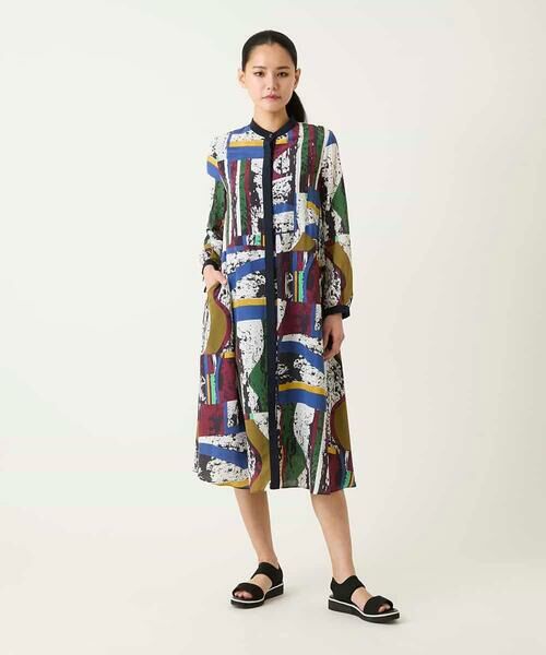 HIROKO BIS GRANDE / ヒロコビス グランデ ロング・マキシ丈ワンピース | 【大きいサイズ】アートパネルデザインプリントワンピース | 詳細12