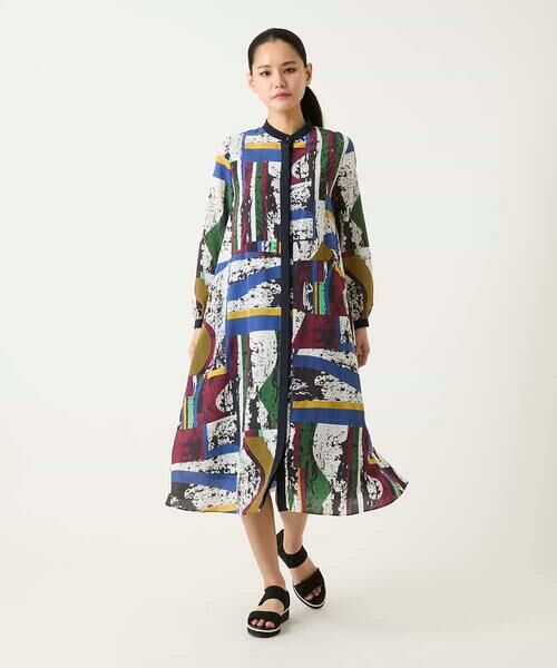 HIROKO BIS GRANDE / ヒロコビス グランデ ロング・マキシ丈ワンピース | 【大きいサイズ】アートパネルデザインプリントワンピース | 詳細13