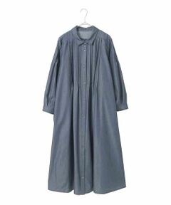 HIROKO BIS GRANDE / ヒロコビス グランデ ロング・マキシ丈ワンピース | 【大きいサイズ】ピンタックデザインダンガリーワンピース