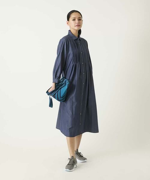 HIROKO BIS GRANDE / ヒロコビス グランデ ロング・マキシ丈ワンピース | 【大きいサイズ】ピンタックデザインダンガリーワンピース | 詳細13