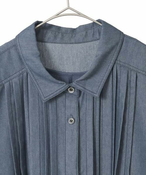 HIROKO BIS GRANDE / ヒロコビス グランデ ロング・マキシ丈ワンピース | 【大きいサイズ】ピンタックデザインダンガリーワンピース | 詳細2