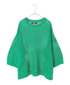 HIROKO BIS GRANDE / ヒロコビス グランデ ニット・セーター | 【大きいサイズ】ざっくりメッシュニットプルオーバー