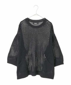 HIROKO BIS GRANDE / ヒロコビス グランデ ニット・セーター | 【大きいサイズ】ざっくりメッシュニットプルオーバー