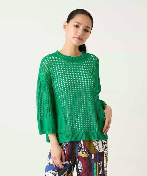 HIROKO BIS GRANDE / ヒロコビス グランデ ニット・セーター | 【大きいサイズ】ざっくりメッシュニットプルオーバー | 詳細6