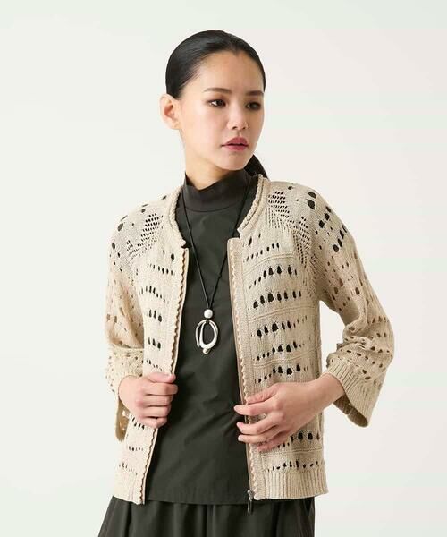 HIROKO BIS GRANDE / ヒロコビス グランデ カーディガン・ボレロ | 【大きいサイズ】ラメニットジップカーディガン | 詳細11