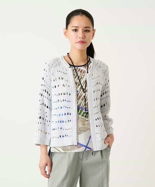 HIROKO BIS GRANDE / ヒロコビス グランデ カーディガン・ボレロ | 【大きいサイズ】ラメニットジップカーディガン | 詳細14