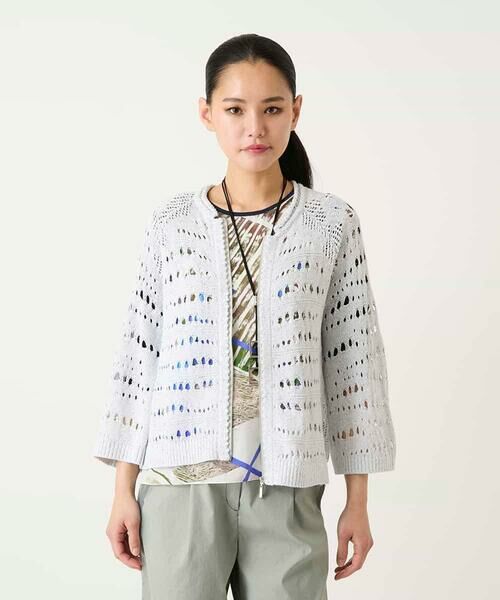 HIROKO BIS GRANDE / ヒロコビス グランデ カーディガン・ボレロ | 【大きいサイズ】ラメニットジップカーディガン | 詳細6
