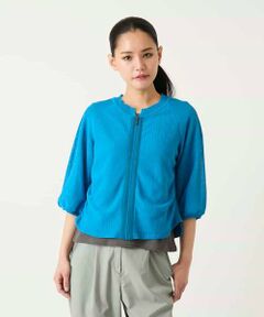 HIROKO BIS GRANDE / ヒロコビス グランデ カーディガン・ボレロ | 【大きいサイズ】リブポイントコンパクトニットカーディガン