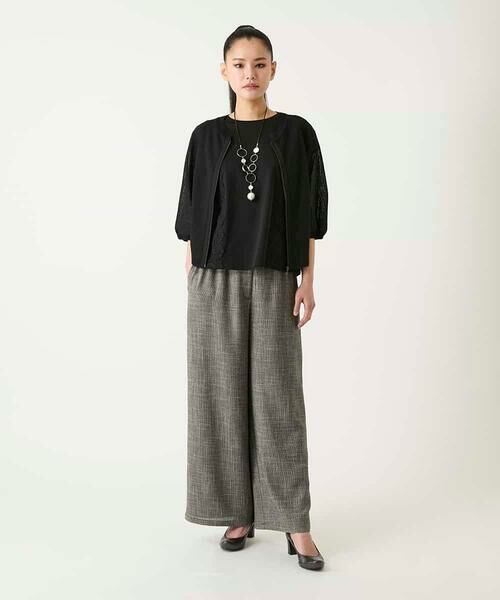 HIROKO BIS GRANDE / ヒロコビス グランデ カーディガン・ボレロ | 【大きいサイズ】リブポイントコンパクトニットカーディガン | 詳細8