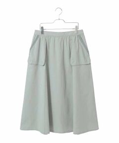 HIROKO BIS GRANDE / ヒロコビス グランデ ロング・マキシ丈スカート | 【大きいサイズ】リネンライクアウトポケットフレアスカート
