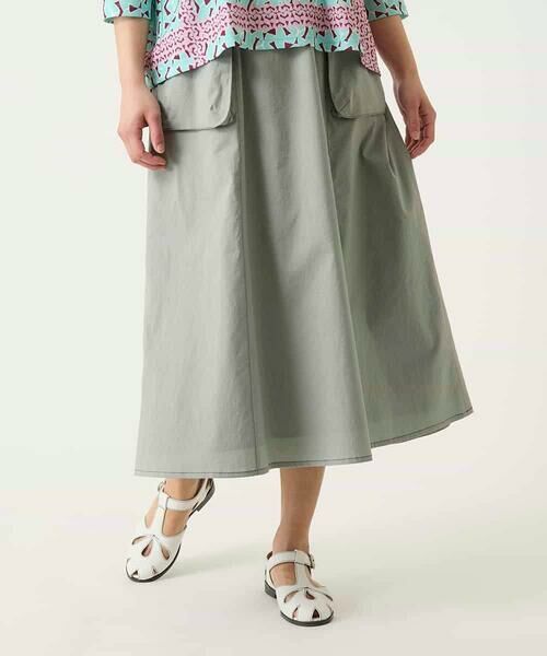 HIROKO BIS GRANDE / ヒロコビス グランデ ロング・マキシ丈スカート | 【大きいサイズ】リネンライクアウトポケットフレアスカート | 詳細10
