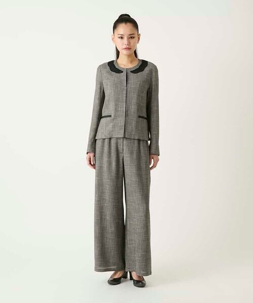 HIROKO BIS GRANDE / ヒロコビス グランデ ノーカラージャケット | 【大きいサイズ】ツイーディーメッシュコンパクトジャケット | 詳細11