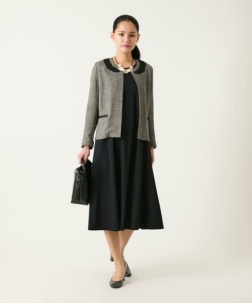 HIROKO BIS GRANDE / ヒロコビス グランデ ノーカラージャケット | 【大きいサイズ】ツイーディーメッシュコンパクトジャケット /洗える | 詳細18