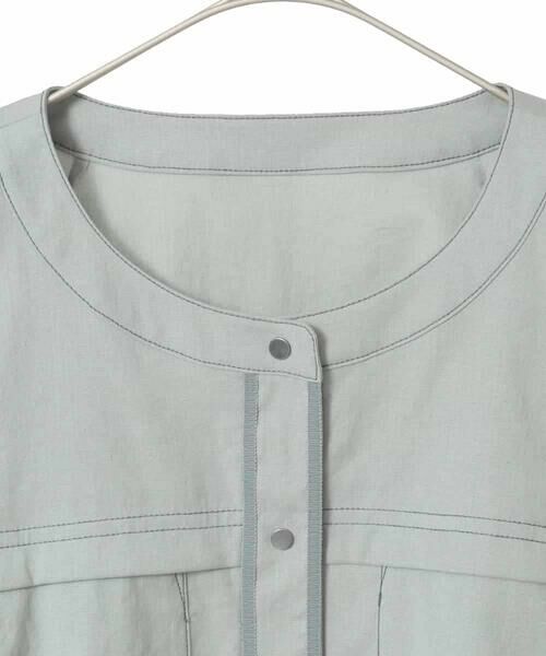 HIROKO BIS GRANDE / ヒロコビス グランデ ノーカラージャケット | 【大きいサイズ】リネンライクショートジャケット | 詳細2