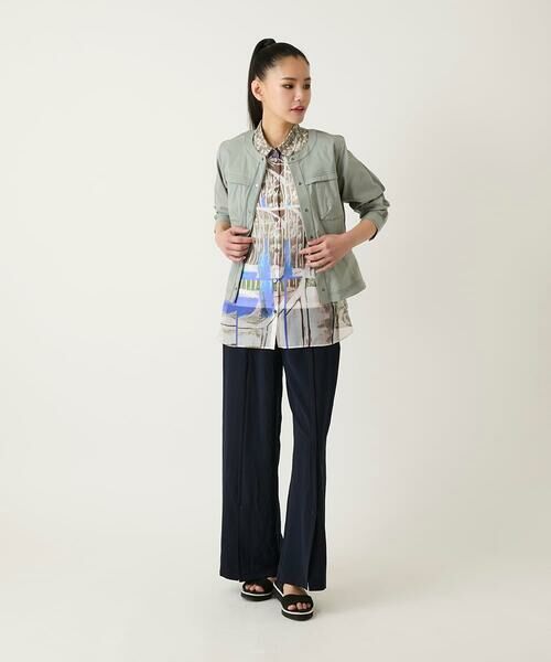 HIROKO BIS GRANDE / ヒロコビス グランデ ノーカラージャケット | 【大きいサイズ】リネンライクショートジャケット /洗濯機で洗える | 詳細22