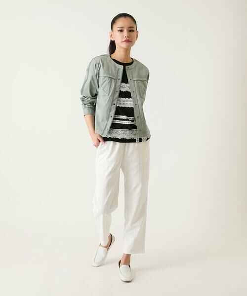 HIROKO BIS GRANDE / ヒロコビス グランデ ノーカラージャケット | 【大きいサイズ】リネンライクショートジャケット /洗濯機で洗える | 詳細23